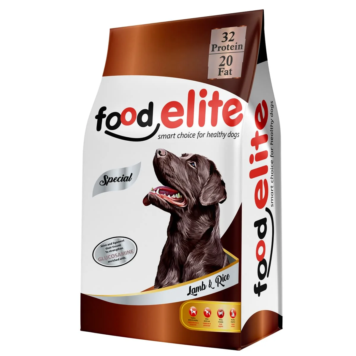 Food Elite High Energy με Γλυκοζαμίνη (32 protein 20 fat) 15kg Ξηρά Τροφή για Ενήλικους Σκύλους με Αρνί & Ρύζι