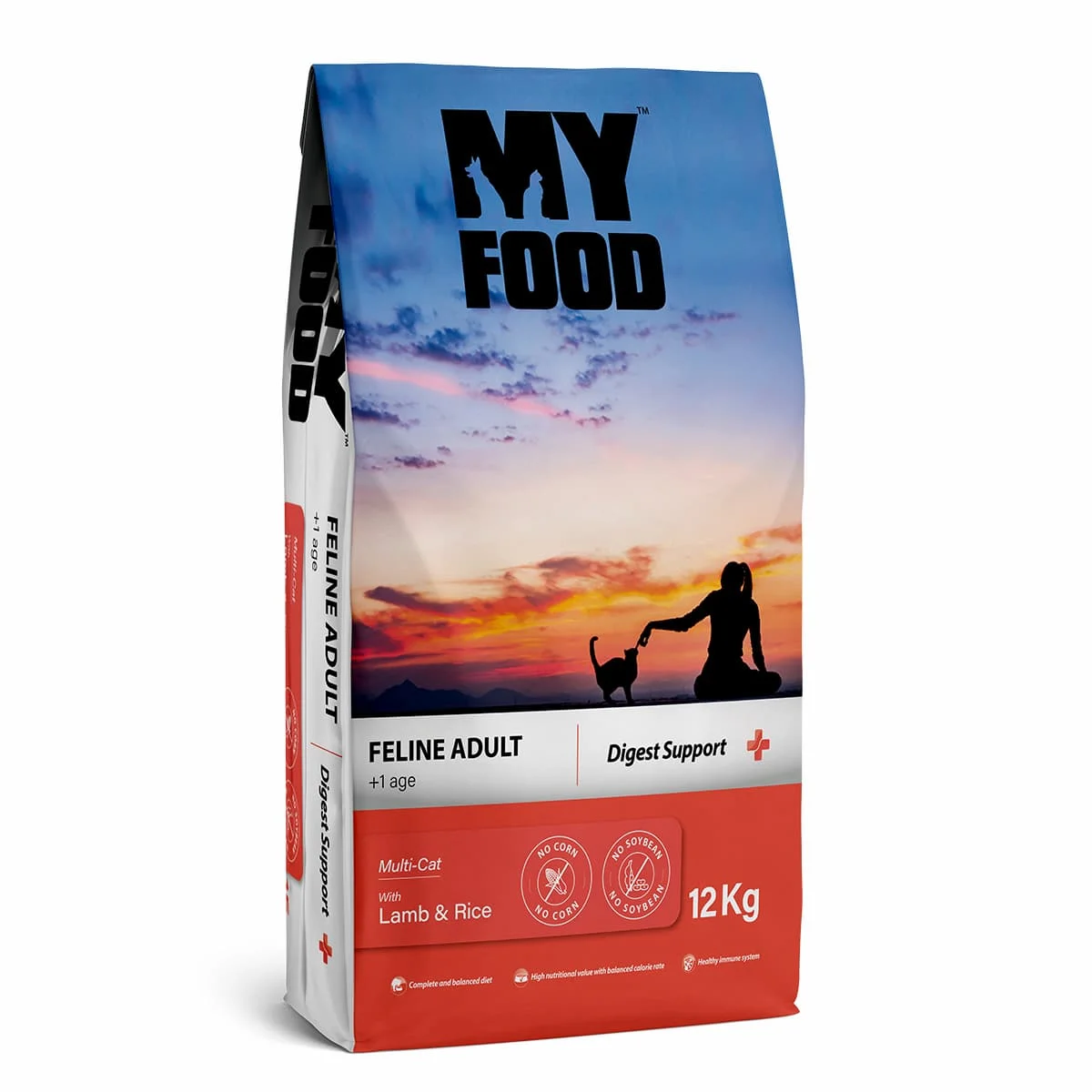 Myfood Digest Support Ξηρά Τροφή για Ενήλικες Γάτες Για το Πεπτικό Με Αρνί και Ρύζι 12kg