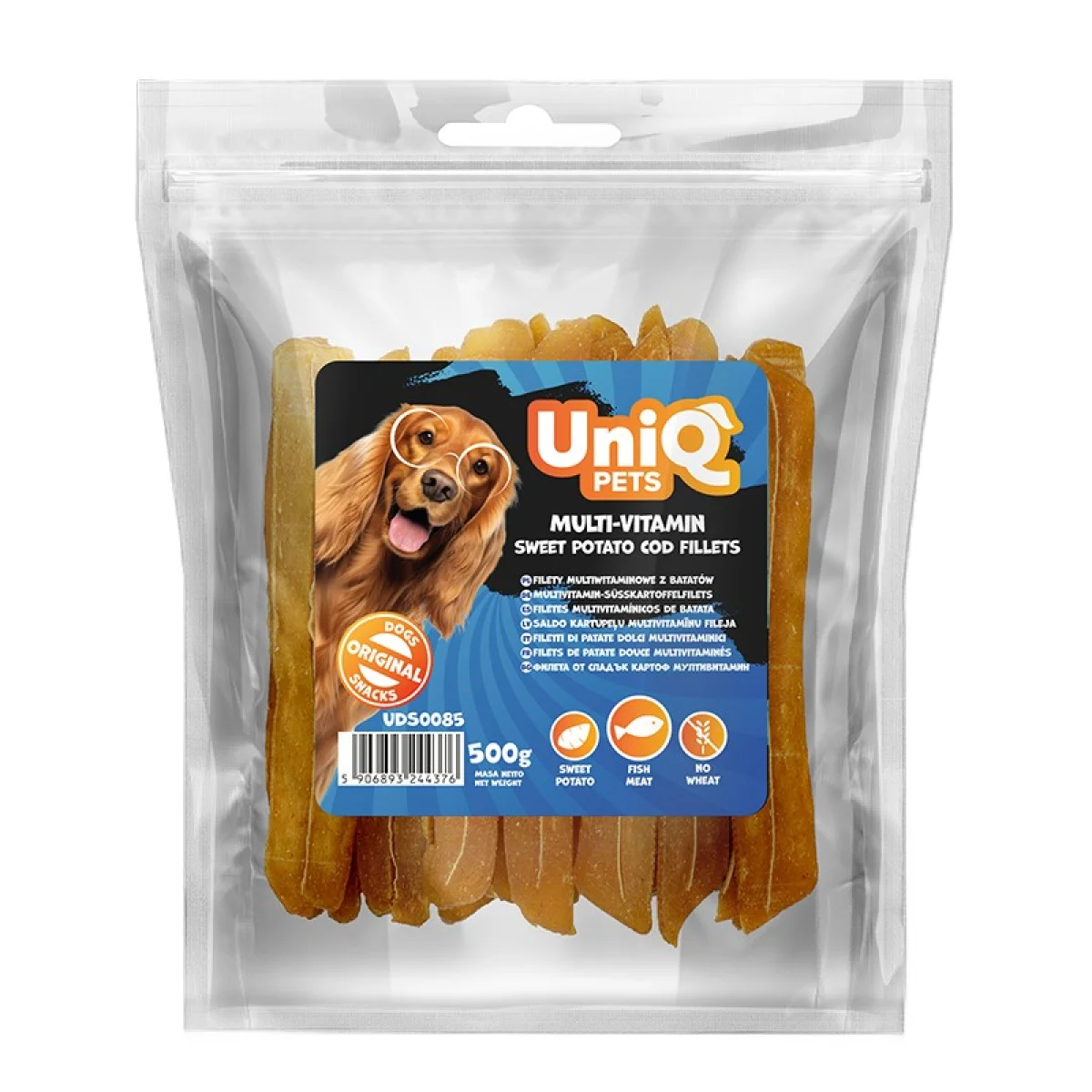 Uniq Pets Multi-Vitamin Sweet Potato Cod Fillets (500γρ) (Γλυοκοπατάτα, Μπακαλιάρος)