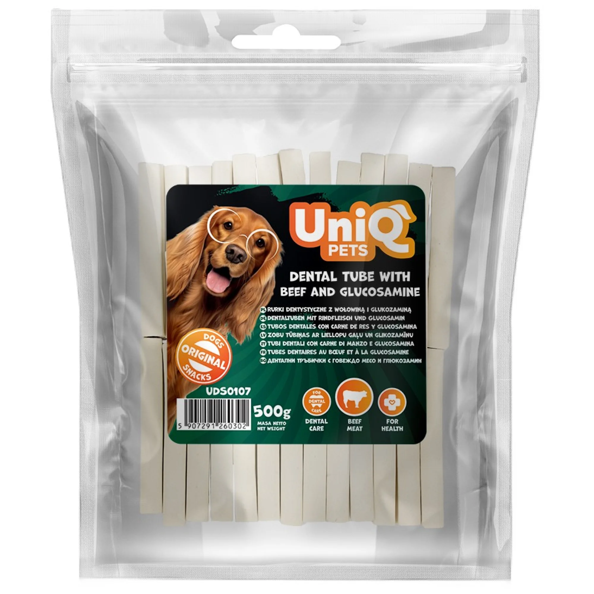 Uniq Pets Dental Tube with Beef and Glucosamine - Οδοντιατρικός Σωλήνας με Βοδινό & Γλυκοζαμίνη (500γρ)