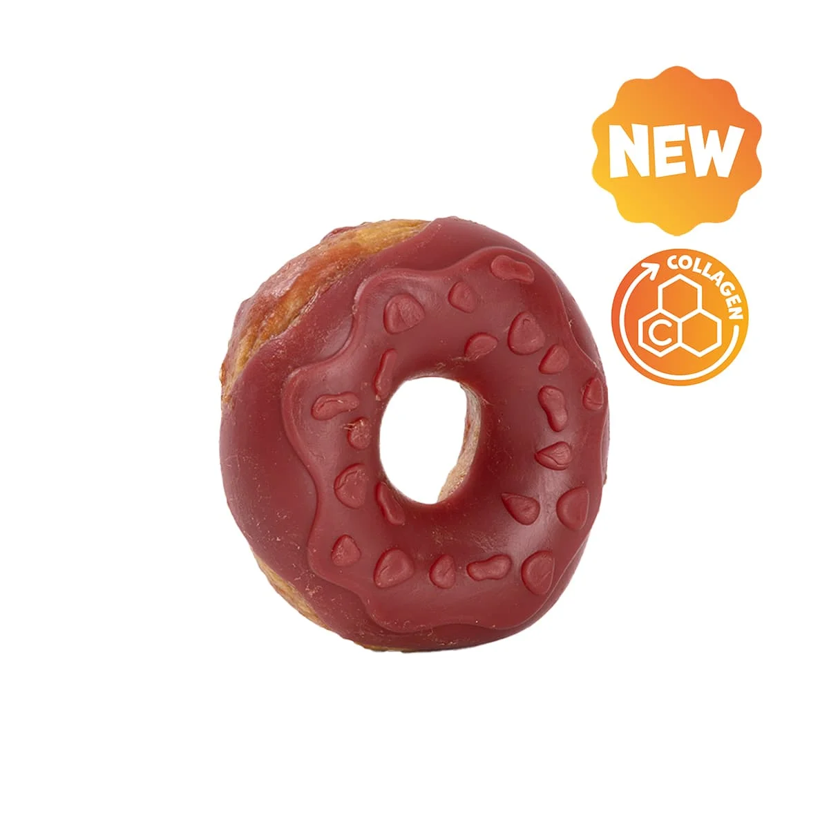 Uniq 50gr Λιχουδιά για Σκύλους Donut Κολλαγόνου με Πάπια και Φράουλα 7εκ.