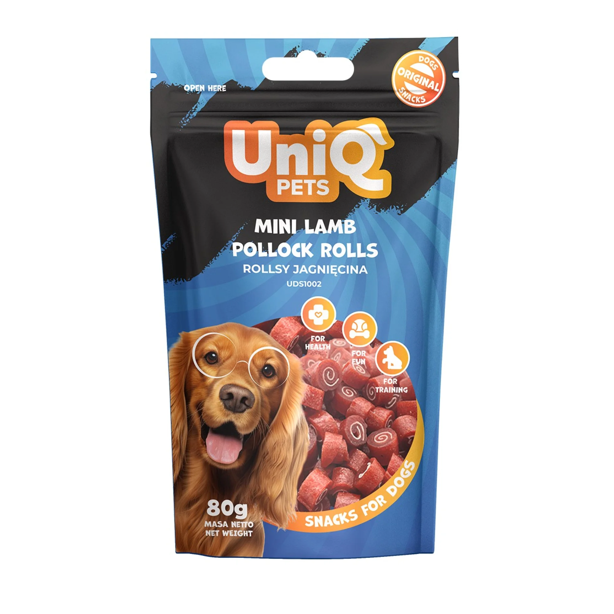Uniq Pets Mini Lamb Pollock Rolls - Μίνι Ρολάκια Αρνιού και Ψαριού (80γρ)